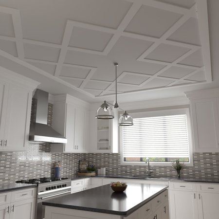 Ekena Millwork 638W x 638H x 38T Large Fowler Decorative Fretwork Ceiling Panels in Architectural Grade PVC CELP60X6001FLR